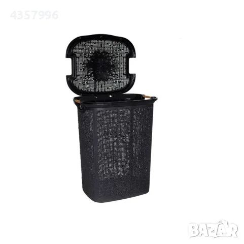 Декоративен кош за пране, Пластмаса, Черен , снимка 3 - Органайзери - 48996837
