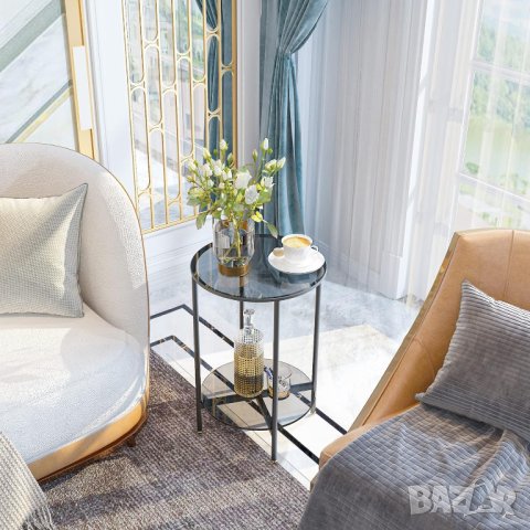 Стъклена масичка за кафе / холна маса / помощна масичка JJ-XZ328, снимка 3 - Маси - 42900661