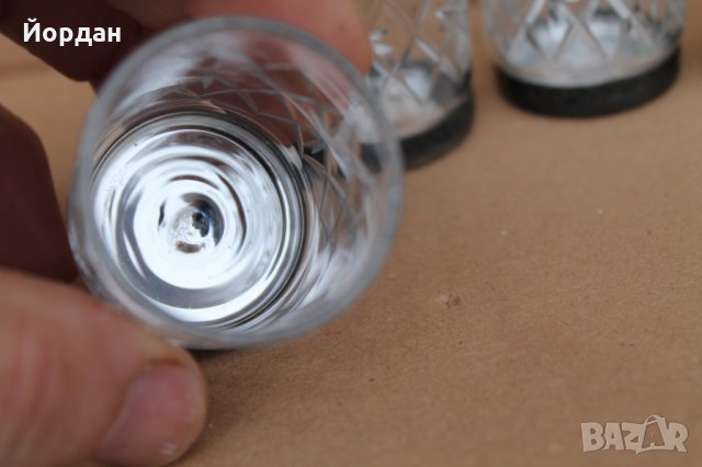 6бр. кристални чаши за ракия с метален обков , снимка 8 - Сервизи - 35266284