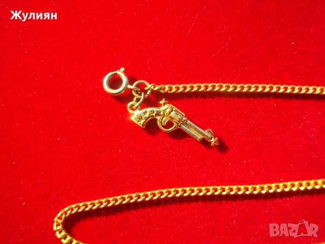  СТАР ПОЗЛАТЕН КЮСТЕК ЗА ДЖОБЕН ЧАСОВНИК , снимка 2 - Антикварни и старинни предмети - 39119393