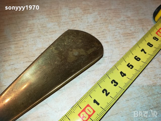 обувалка-мед/месинг-35см-антик внос белгия 0902211841, снимка 9 - Колекции - 31748436