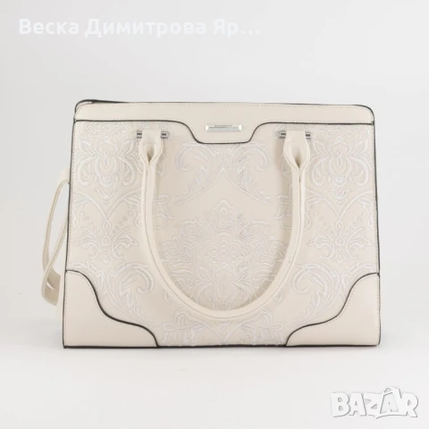 Елегантна дамска чанта с бродирани детайли и много отделения, снимка 9 - Чанти - 50660026