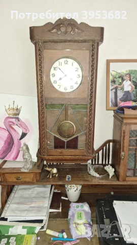 Старинен стенен часовник , снимка 3 - Антикварни и старинни предмети - 54123175