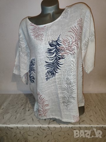 Дамска блуза р-р Л/ХЛ, 100 % памук, нова, снимка 2 - Тениски - 42798672
