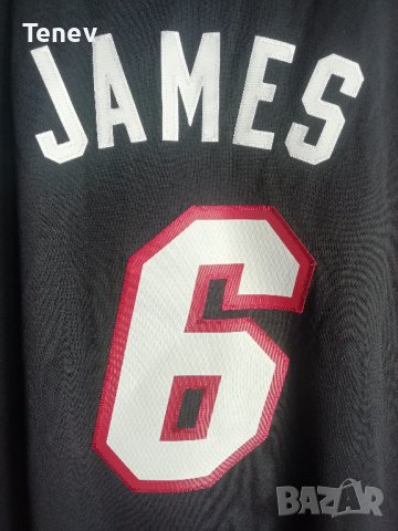 NBA Lebron James Miami Heat Adidas Jersey оригинален потник Леброн Джеймс Адидас Маями Хийт , снимка 3 - Спортни дрехи, екипи - 37288375