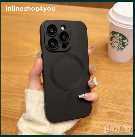 Матов Силиконов MagSafe Кейс за Apple iPhone 15 | 15 Pro | Pro Max, снимка 9 - Калъфи, кейсове - 42334322