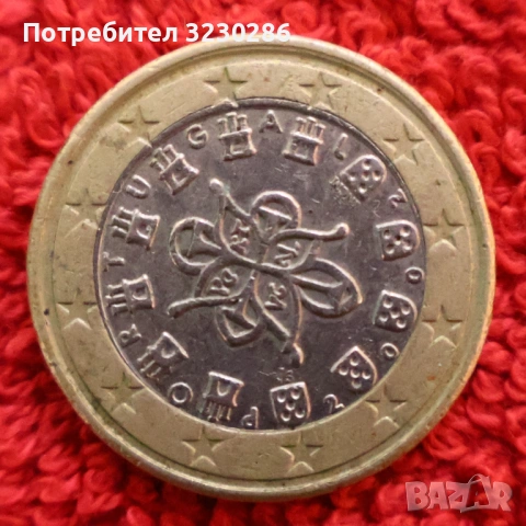 РЯДКА Монета с грешка 1 евро португалия 2002г.