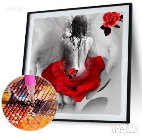 5D гоблен Дама в гръб Малък диамантен гоблен картина мозайка за направа по схема с камъчета