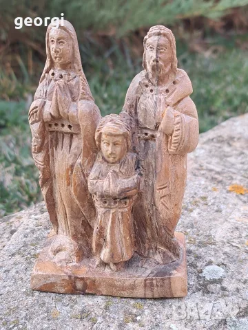 статуетка дърворезба Мария, Йосиф и малкия Исус