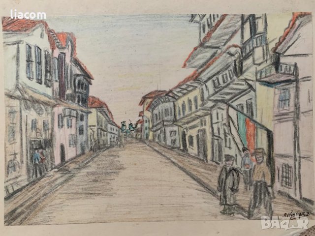 ИВАН ЛУКАРОВ (1902-неизв.) рисунка цветни моливи, снимка 1 - Картини - 33853685