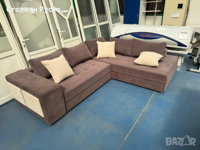 1108 разтегателен ъглов холов Диван / канапе с ракла и функция сън + табуретки -цена 1 000 лв или 51