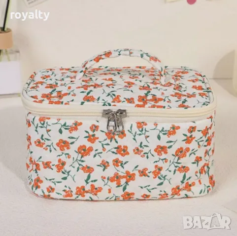Флорална чанта за гримове, снимка 6 - Чанти - 49003399