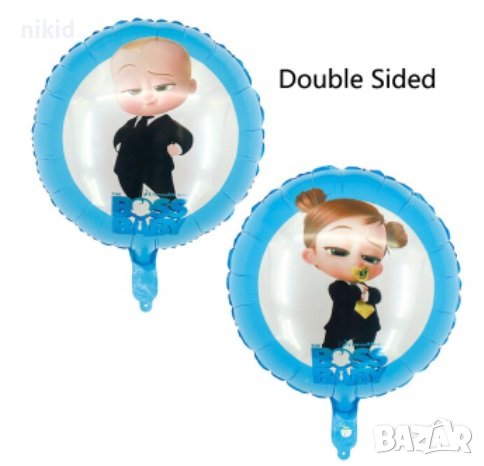 Бебе Бос Boss Baby born leader кръгъл фолио фолиев балон хелий и въздух парти рожден ден, снимка 4 - Други - 28159979