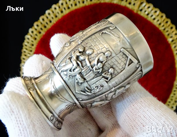 Чаша от калай за ракия,Годишните времена. , снимка 11 - Антикварни и старинни предмети - 39970253