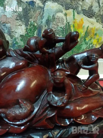 ПРОМО Масивна стара пластика от махагон -Хонг Конг., снимка 6 - Други ценни предмети - 48559225