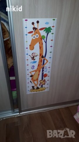 Жираф метър за стена и мебел детска стая лепенка стикер самозалепващ, снимка 2 - Други - 23242792