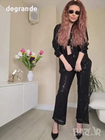 Дамски комплект с пайети от две части, снимка 2 - Комплекти - 51194989