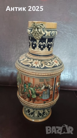 Античен керамичен бирен халбe (щайн) 3 л, Германия, 35 см, снимка 2 - Антикварни и старинни предмети - 52787518