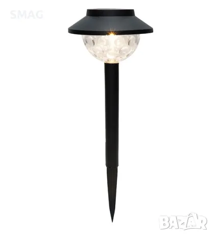 Слънчев фенер соларна лампа - черен релефни точки студено бял 24см S_1236425, снимка 3 - Соларни лампи - 49904620