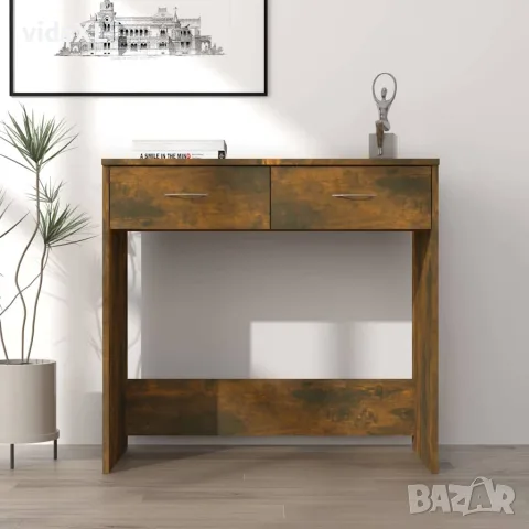 vidaXL Бюро, опушен дъб, 80x40x75 см, инженерно дърво, снимка 2 - Бюра - 56148030