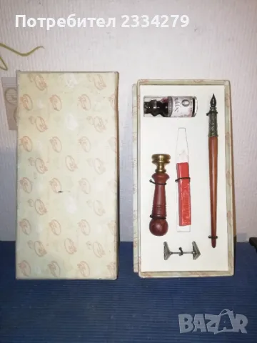 Стар калиграфически комплект ,,Bortoletti" Venecia. Топографска линия. , снимка 4 - Други ценни предмети - 49511466