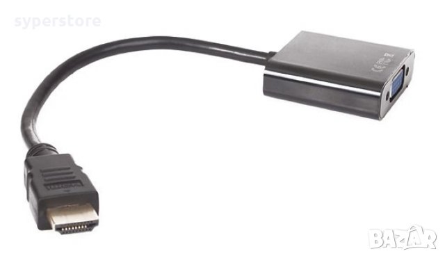 Преходник Адаптер от HDMI Мъжки към VGA Женски 0.15m VCom SS001234 Adapter HDMI M/VGA F, снимка 1 - Кабели и адаптери - 33986859