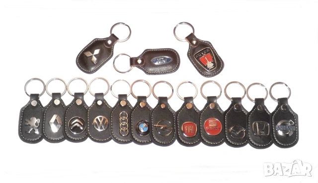 Автомобилни кожени ретро ключодържатели за Volkswagen Skoda Seat Suzuki Fiat Renault Alfa Romeo Kia, снимка 3 - Аксесоари и консумативи - 53780461