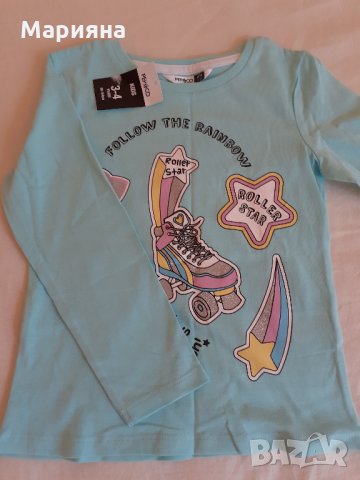 нова блуза с дълъг ръкав за момиче 3-4год., снимка 1