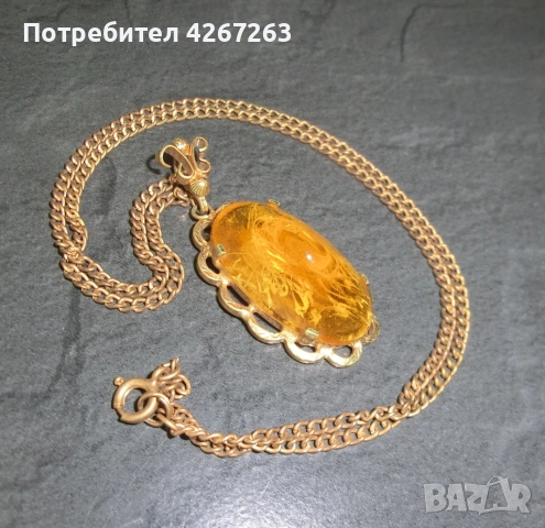 Разкошно ретро колие имитация на кехлибар