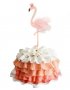 Фламинго с корона и пера розов брокатен картон топер, снимка 1 - Други - 30410538