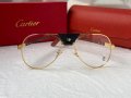 Cartier 2023 прозрачни мъжки слънчеви очила с кожа и дървени дръжки, снимка 10