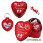Уникален Комплект 20 Причини да те Обичам в Метална Кутия с Ключодържател Подарък за Свети Валентин