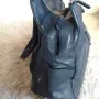 Дамска чанта естествена кожа тъмно синя използвана, снимка 2