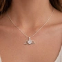 Сребъно колие Сърце с ангелски криле, снимка 1