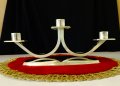 Посребрен свещник за три свещи,троен свещник. , снимка 2