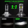 70W LED Мини Диодни крушки H7, 12V, Canbus +300% Светлина., снимка 4