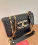 Луксозна Черна чанта/реплика  Elizabeth Franchi  код SG-5-Z, снимка 3