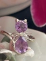 Луксозен дизайнерски сребърен пръстен с естествен аметист , снимка 1
