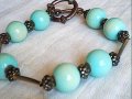 stara разкошна гривна от естествени камени larimar, снимка 1
