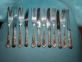 ✨ Луксозен винтидж комплект посребрени вилици – 6 бр. + подарък 6 ножа (непосребрени) ✨, снимка 1