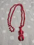 Нов дълъг червен гердан с рак декорация, снимка 2