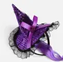 Halloween диадема с шапка на вещица и лилава коса - 14cm, снимка 2