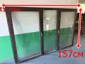 140922 метална ламаринена дограма прозорец 157 / 240 см 135 евро смр -цвят тъмно кафяв - с 2 отваряе, снимка 1