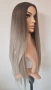 Права омбре перука – тъмни корени, пепеляво русо, снимка 3