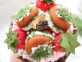 Кръгла Кутия за бижута, торта с френски макарони и ягоди, снимка 3