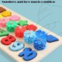 3в1 нов модел дървена игра със снежинки числа и фигури, снимка 6