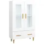 vidaXL Висок шкаф, бял, 70x31x115 см, инженерно дърво, снимка 1