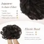 Еластичен кок Messy Bun с вълни/къдрици 38 г, тъмен кафяв, снимка 3