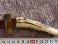 Красив кован български ловен нож с рогова дръжка-2, снимка 2