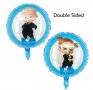 Бебе Бос Boss Baby born leader кръгъл фолио фолиев балон хелий и въздух парти рожден ден, снимка 4